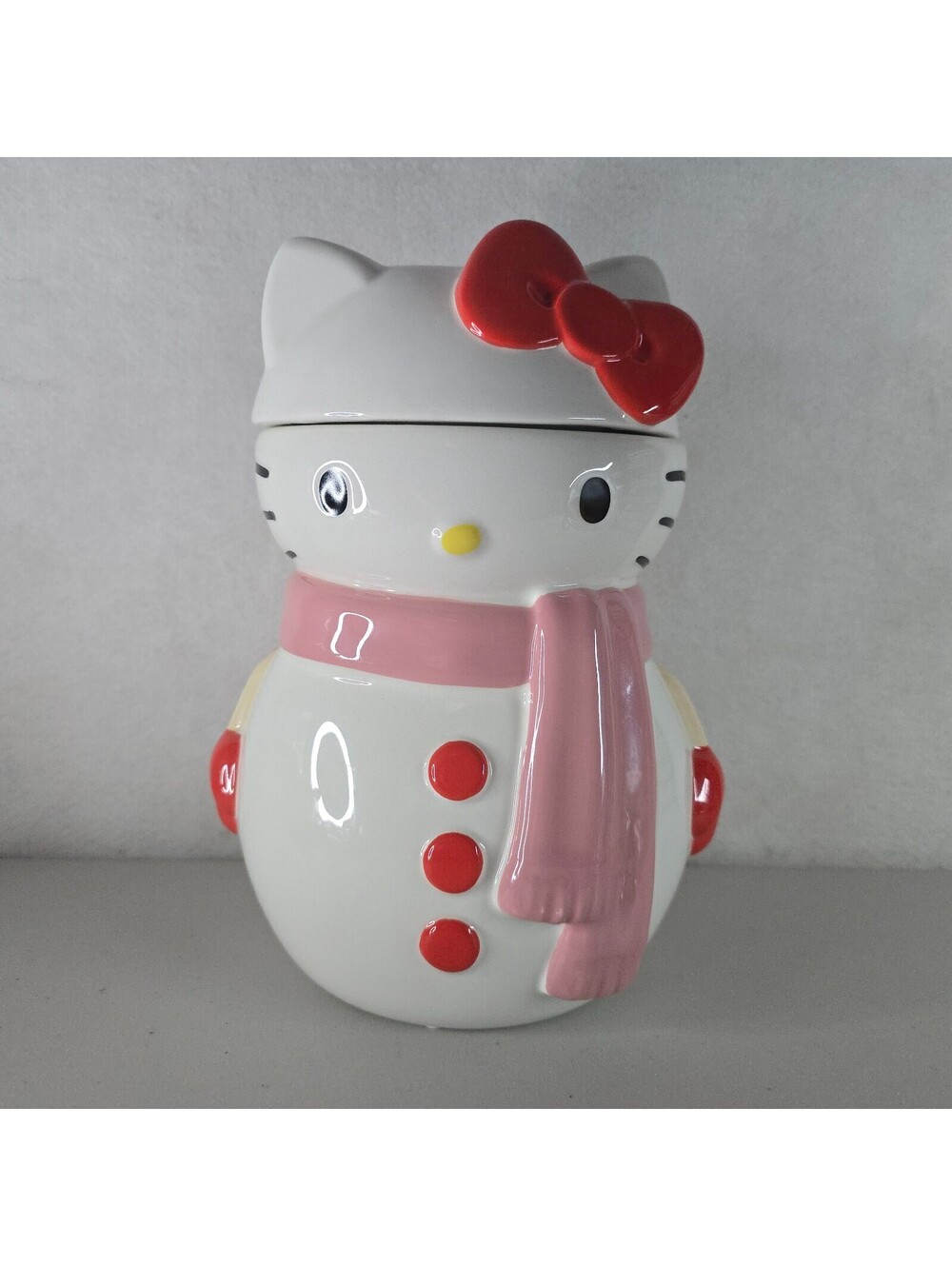 Hello Kitty PinkSnowman Cookie Jar
